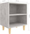 vidaXL - Nachtkastje - met - massief - houten - poten - 40x30x50 - cm - betongrijs