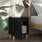 vidaXL - Nachtkastje - met - massief - houten - poten - 40x30x50 - cm - zwart