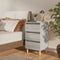 vidaXL - Nachtkastje - met - massief - houten - poten - 40x35x69 - cm - grijs - sonoma