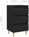 vidaXL - Nachtkastje - met - massief - houten - poten - 40x35x69 - cm - zwart