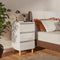 vidaXL - Nachtkastje - met - massief - houten - poten - 40x35x69 - cm - hoogglans - wit