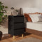 vidaXL - Nachtkastje - met - massief - houten - poten - 40x35x69 - cm - zwart