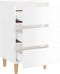 vidaXL - Nachtkastje - met - massief - houten - poten - 40x35x69 - cm - hoogglans - wit