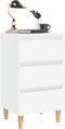 vidaXL - Nachtkastje - met - massief - houten - poten - 40x35x69 - cm - wit