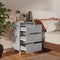 vidaXL - Nachtkastje - met - massief - houten - poten - 40x35x69 - cm - betongrijs