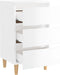 vidaXL - Nachtkastje - met - massief - houten - poten - 40x35x69 - cm - hoogglans - wit