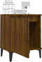vidaXL - Nachtkastje - met - metalen - poten - 40x30x50 - cm - bruin - eikenkleur