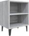 vidaXL - Nachtkastje - met - metalen - poten - 40x30x50 - cm - grijs - sonoma - eiken