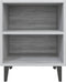 vidaXL - Nachtkastje - met - metalen - poten - 40x30x50 - cm - grijs - sonoma - eiken