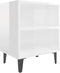 vidaXL - Nachtkastje - met - metalen - poten - 40x30x50 - cm - hoogglans - wit