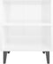 vidaXL - Nachtkastje - met - metalen - poten - 40x30x50 - cm - hoogglans - wit
