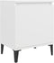 vidaXL - Nachtkastje - met - metalen - poten - 40x30x50 - cm - wit