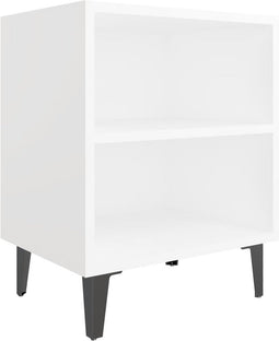 vidaXL - Nachtkastje - met - metalen - poten - 40x30x50 - cm - wit
