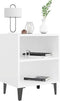 vidaXL - Nachtkastje - met - metalen - poten - 40x30x50 - cm - wit