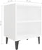 vidaXL - Nachtkastje - met - metalen - poten - 40x30x50 - cm - wit