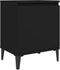 vidaXL - Nachtkastje - met - metalen - poten - 40x30x50 - cm - zwart
