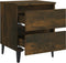 vidaXL - Nachtkastje - met - metalen - poten - 40x35x50 - cm - gerookt - eikenkleurig