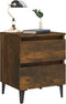 vidaXL - Nachtkastje - met - metalen - poten - 40x35x50 - cm - gerookt - eikenkleurig