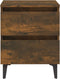 vidaXL - Nachtkastje - met - metalen - poten - 40x35x50 - cm - gerookt - eikenkleurig