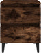 vidaXL - Nachtkastje - met - metalen - poten - 40x35x50 - cm - gerookt - eikenkleurig