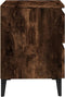 vidaXL - Nachtkastje - met - metalen - poten - 40x35x50 - cm - gerookt - eikenkleurig
