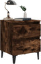 vidaXL - Nachtkastje - met - metalen - poten - 40x35x50 - cm - gerookt - eikenkleurig