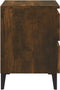 vidaXL - Nachtkastje - met - metalen - poten - 40x35x50 - cm - gerookt - eikenkleurig