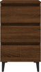 vidaXL - Nachtkastje - met - metalen - poten - 40x35x69 - cm - bruin - eikenkleur