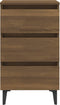 vidaXL - Nachtkastje - met - metalen - poten - 40x35x69 - cm - bruin - eikenkleur