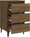 vidaXL - Nachtkastje - met - metalen - poten - 40x35x69 - cm - bruin - eikenkleur