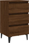 vidaXL - Nachtkastje - met - metalen - poten - 40x35x69 - cm - bruin - eikenkleur