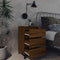 vidaXL - Nachtkastje - met - metalen - poten - 40x35x69 - cm - bruin - eikenkleur