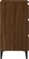 vidaXL - Nachtkastje - met - metalen - poten - 40x35x69 - cm - bruin - eikenkleur