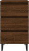 vidaXL - Nachtkastje - met - metalen - poten - 40x35x69 - cm - bruin - eikenkleur