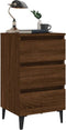 vidaXL - Nachtkastje - met - metalen - poten - 40x35x69 - cm - bruin - eikenkleur