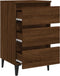 vidaXL - Nachtkastje - met - metalen - poten - 40x35x69 - cm - bruin - eikenkleur