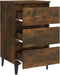 vidaXL - Nachtkastje - met - metalen - poten - 40x35x69 - cm - gerookt - eikenkleurig