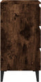 vidaXL - Nachtkastje - met - metalen - poten - 40x35x69 - cm - gerookt - eikenkleurig