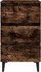 vidaXL - Nachtkastje - met - metalen - poten - 40x35x69 - cm - gerookt - eikenkleurig