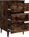 vidaXL - Nachtkastje - met - metalen - poten - 40x35x69 - cm - gerookt - eikenkleurig