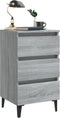 vidaXL - Nachtkastje - met - metalen - poten - 40x35x69 - cm - grijs - sonoma - eiken