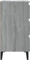 vidaXL - Nachtkastje - met - metalen - poten - 40x35x69 - cm - grijs - sonoma - eiken