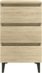 vidaXL - Nachtkastje - met - metalen - poten - 40x35x69 - cm - sonoma - eikenkleurig