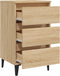 vidaXL - Nachtkastje - met - metalen - poten - 40x35x69 - cm - sonoma - eikenkleurig