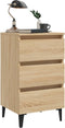 vidaXL - Nachtkastje - met - metalen - poten - 40x35x69 - cm - sonoma - eikenkleurig