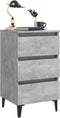 vidaXL - Nachtkastje - met - metalen - poten - 40x35x69 - cm - betongrijs