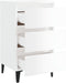 vidaXL - Nachtkastje - met - metalen - poten - 40x35x69 - cm - hoogglans - wit