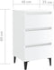 vidaXL - Nachtkastje - met - metalen - poten - 40x35x69 - cm - hoogglans - wit