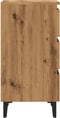 vidaXL - Nachtkastje - met - metalen - poten - 40x35x69 - cm - artisanaal - eikenkleur