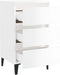 vidaXL - Nachtkastje - met - metalen - poten - 40x35x69 - cm - hoogglans - wit